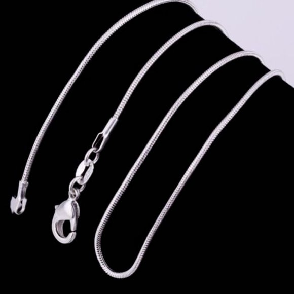 20" 925 Sterling Silver Chain  1mm - Picture 1 of 5